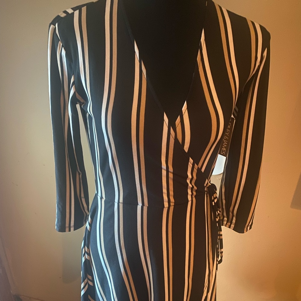 Women’s NWT Riley James Wrap Style Striped Dress